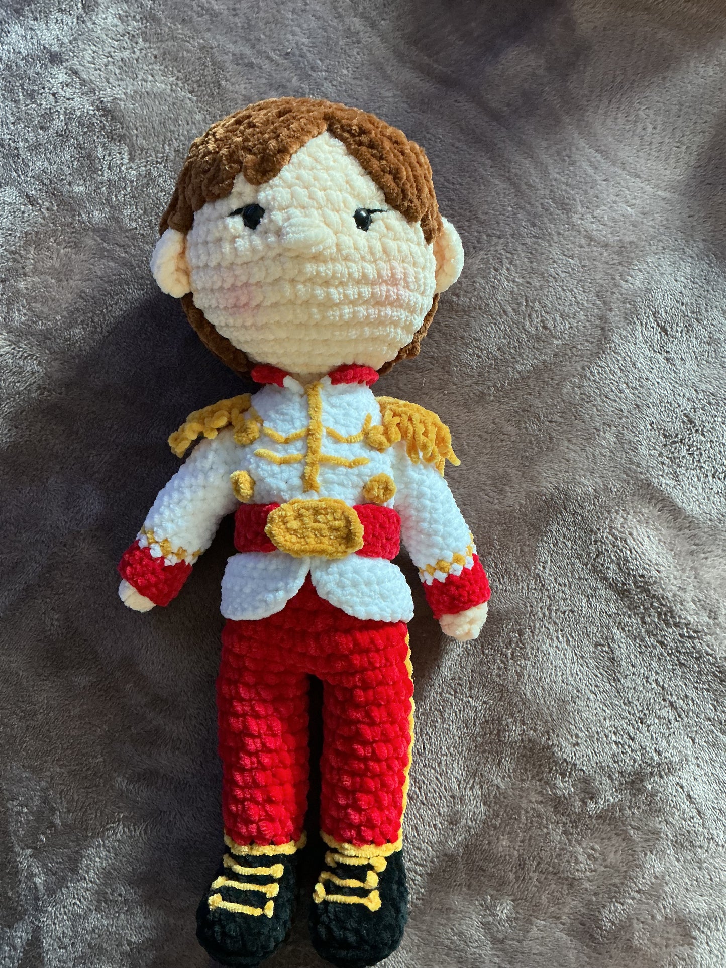Handmade Crochet Prince Doll – UKCA/CE Tested – Royal Chenille Plushie (Princess)