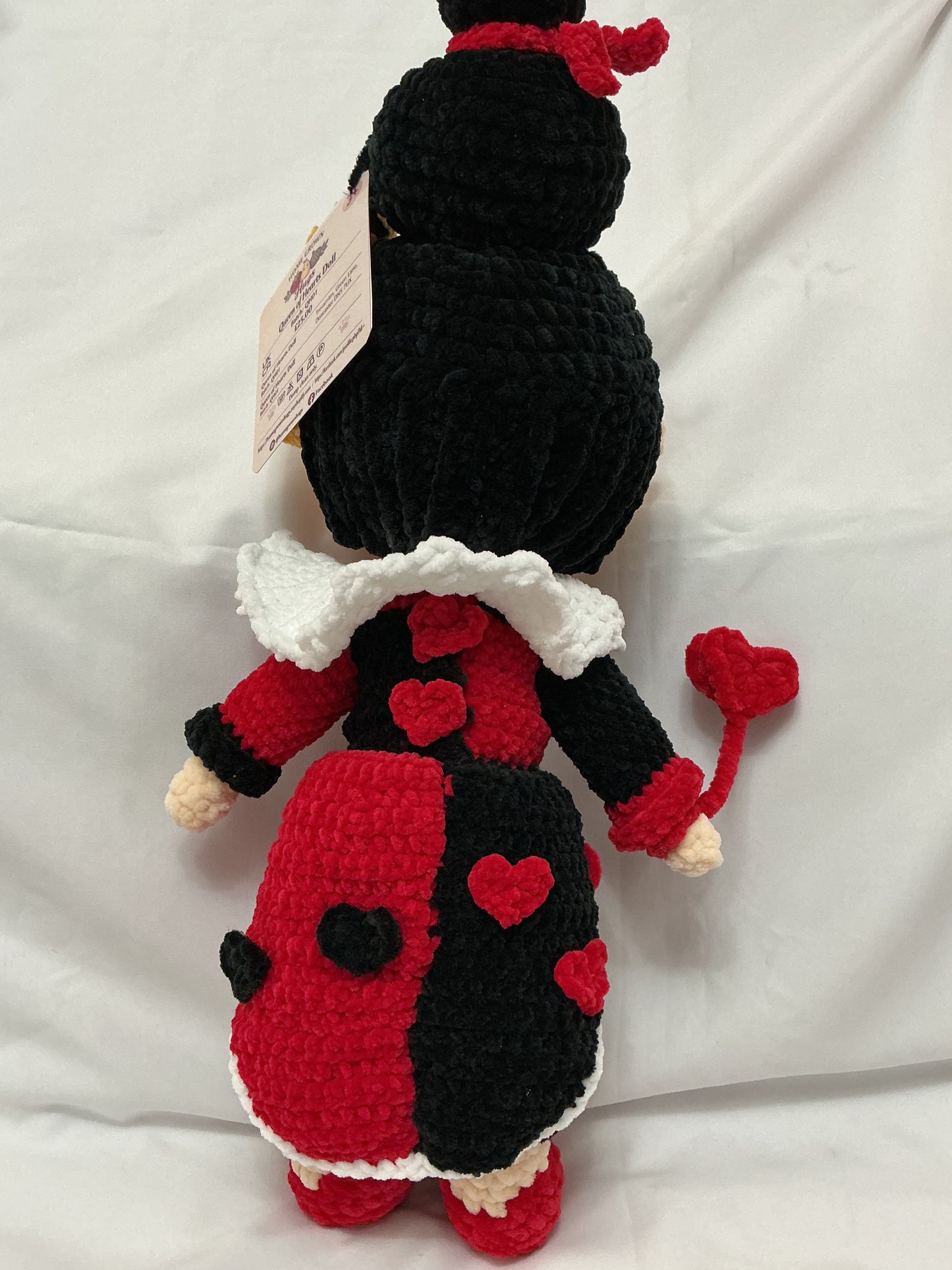 Handmade Crochet Queen of Hearts Doll – UKCA/CE Tested – Fairytale Chenille Plushie