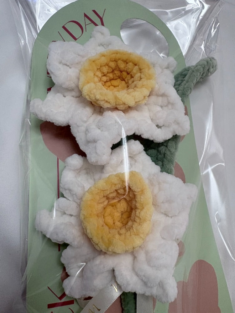 Handmade Crochet Mother’s Day Flower Card – Double Bloom Edition