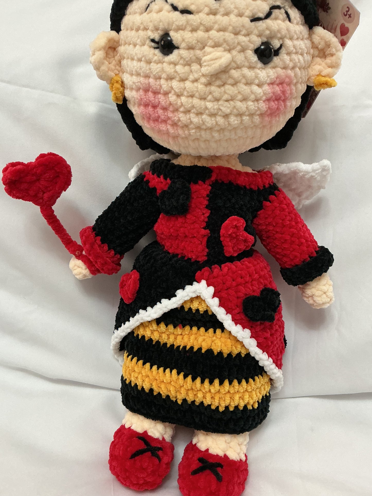 Handmade Crochet Queen of Hearts Doll – UKCA/CE Tested – Fairytale Chenille Plushie