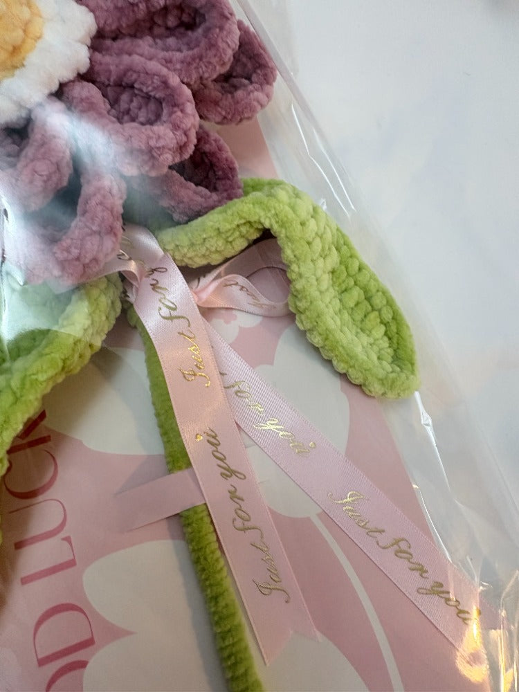 Handmade Crochet Mother’s Day Flower Card – Purple Bloom Edition