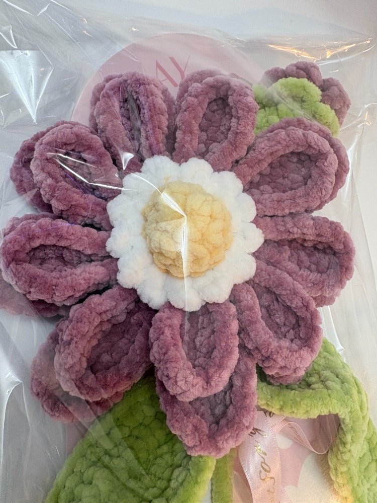 Handmade Crochet Mother’s Day Flower Card – Purple Bloom Edition
