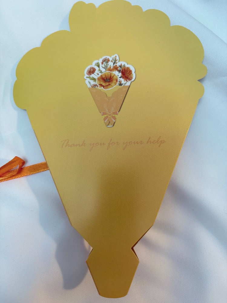 Handmade Plush Flower Bouquet Card – Mother’s Day Edition Orange rose